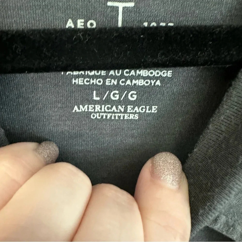 American Eagle Outfitter Soft & Sexy Gray Long Sleeve Keyhole Swing Top Sz L GUC - Picture 6 of 8